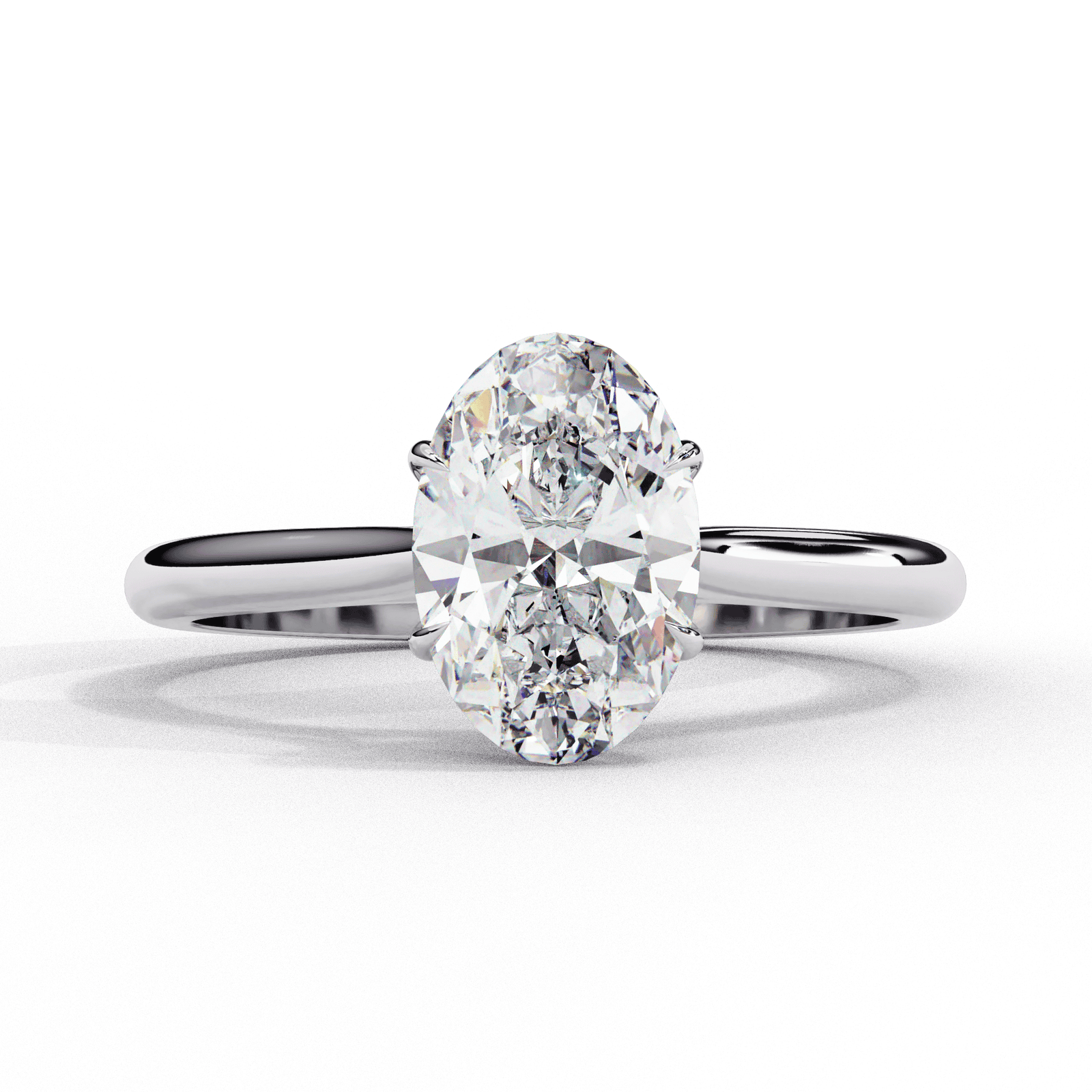 Oval Solitaire Diamond Engagement Ring